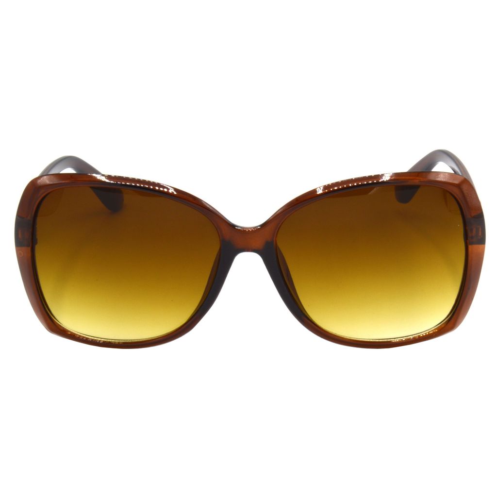 Hrinkar Brown Over-sized Sunglasses Styles Brown Frame Glasses for Women - HRS305-BWN-CLR view 2