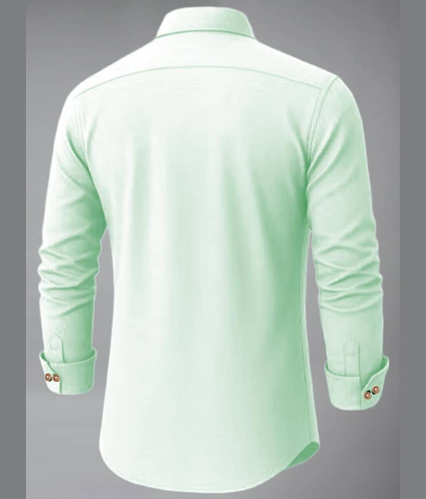 Vida Loca Cotton Blend Plain Shirt Style Kurta For Men ( Light Blue ) view 2