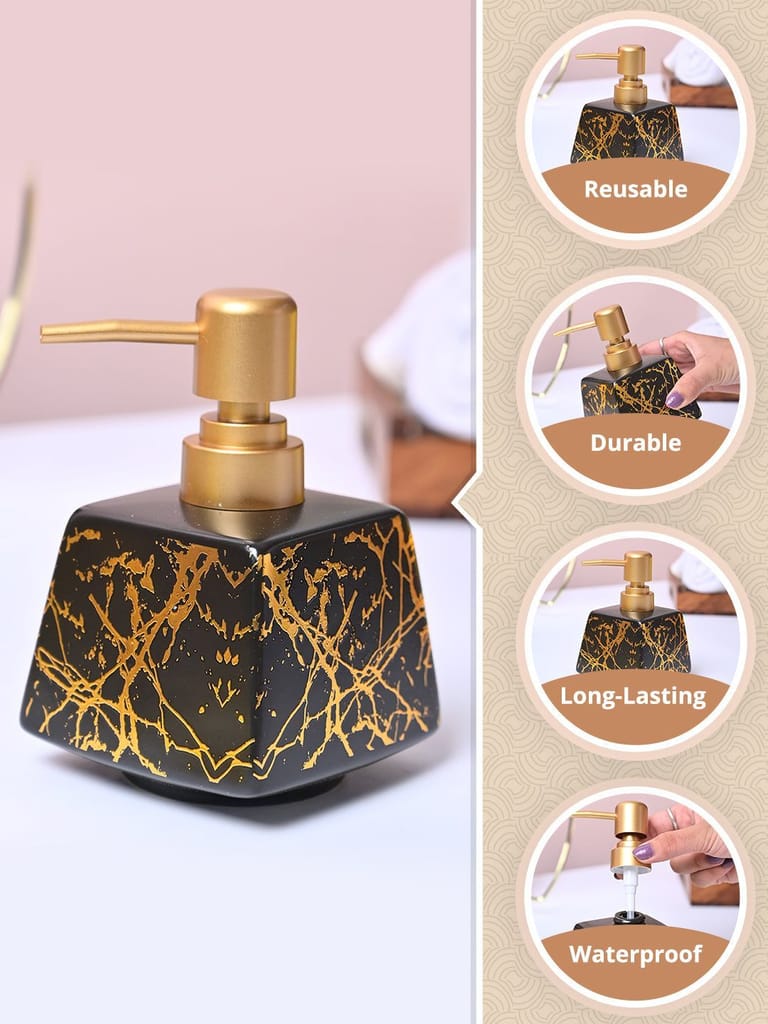 Sleek Grey Rectangle Ceramic Soap Dispenser view 2