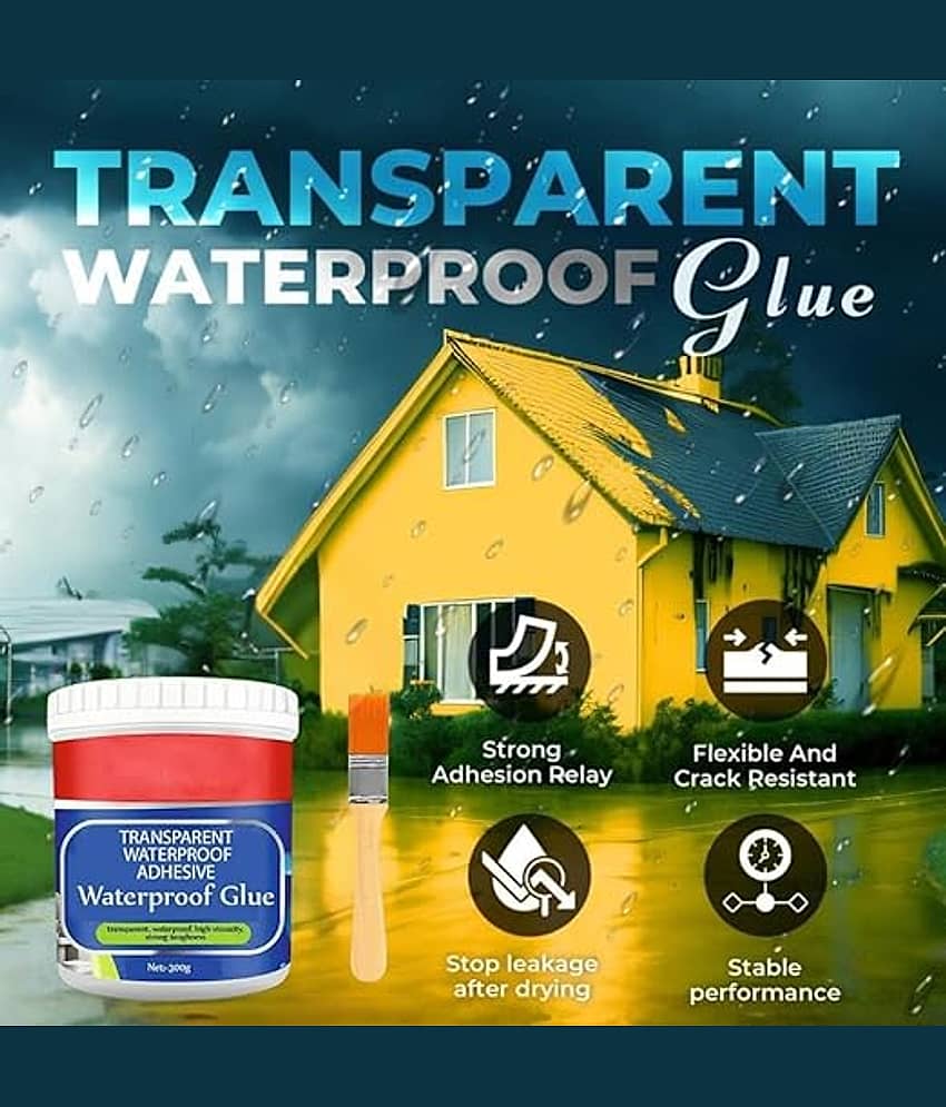 Purple Dust Waterproof Adhesive Glue, 300gm, with Brush, Transparent, for Roof Leakage (Pack of 1) view 2