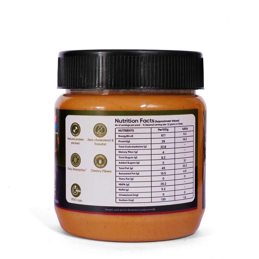 Lazyman Sweetened Crunchy Peanut Butter, 1 Pet Jar - 350 Grams view 2