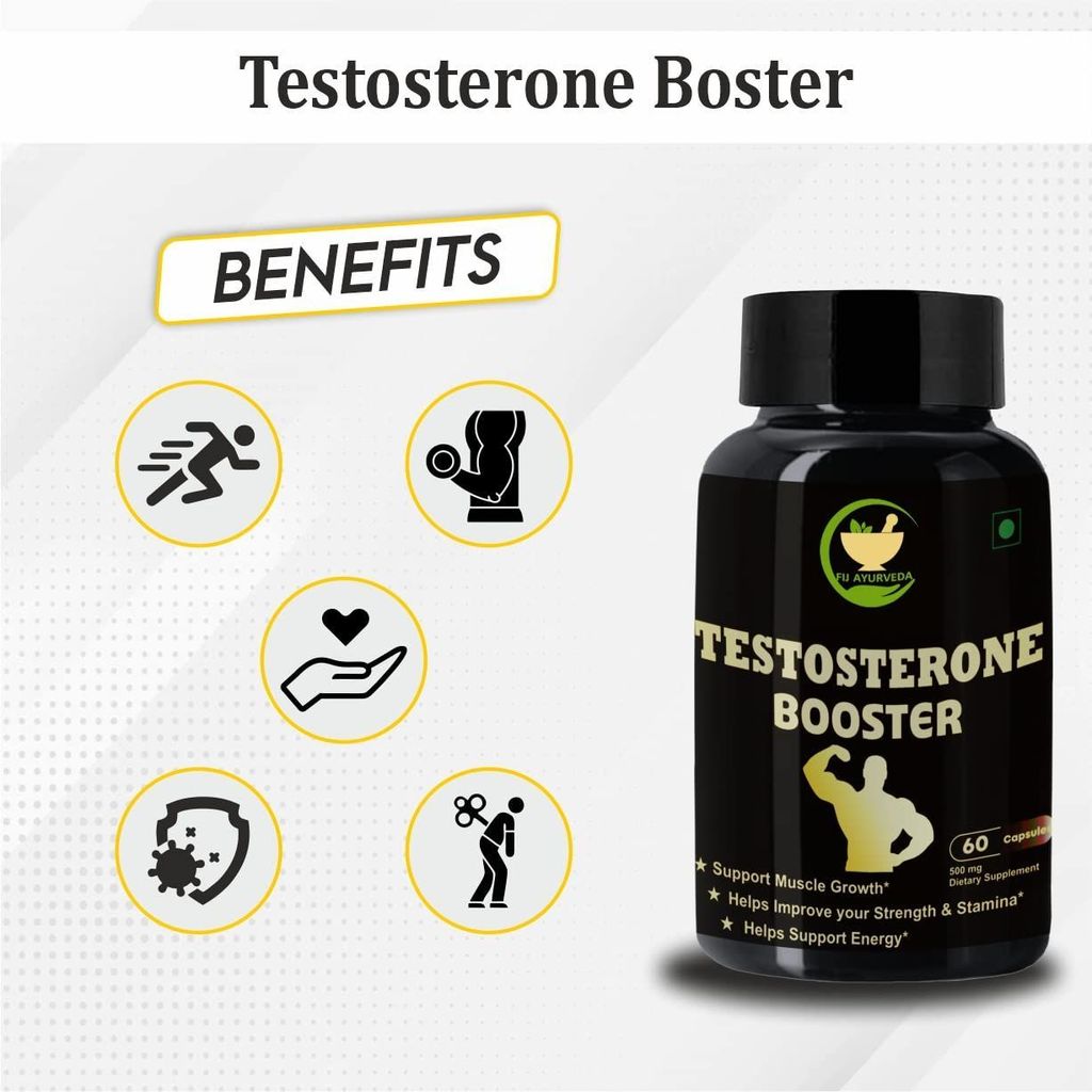 FIJ AYURVEDA Testosterone Booster Capsule for Men & Women � 500mg 60 Capsules (Pack of 1) view 2