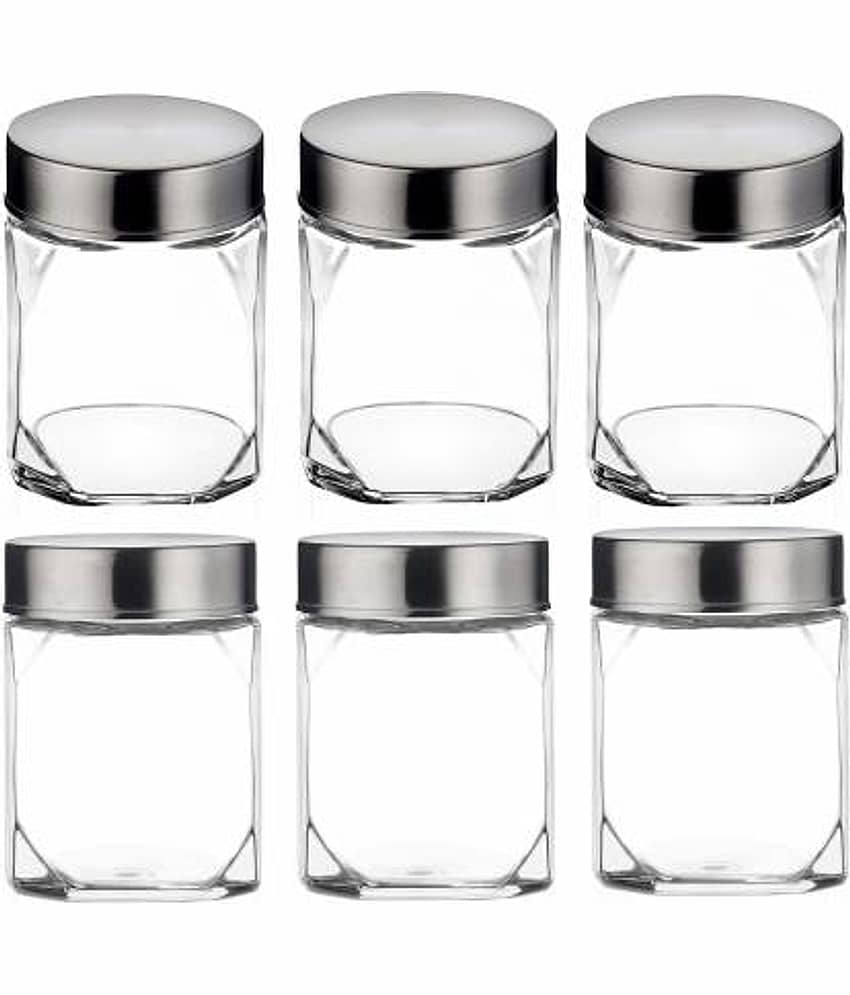 CROCO JAR Glass Transparent Spice Container ( Set of 6 ) view 2
