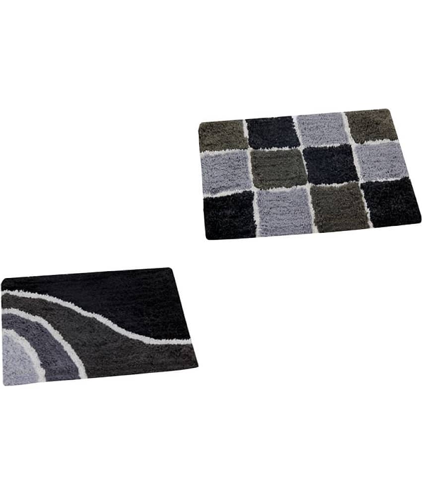 Aazeem Antiskid Cotton Door Mat ( 60 X 40 cm ) Set of 2 Aqua view 2