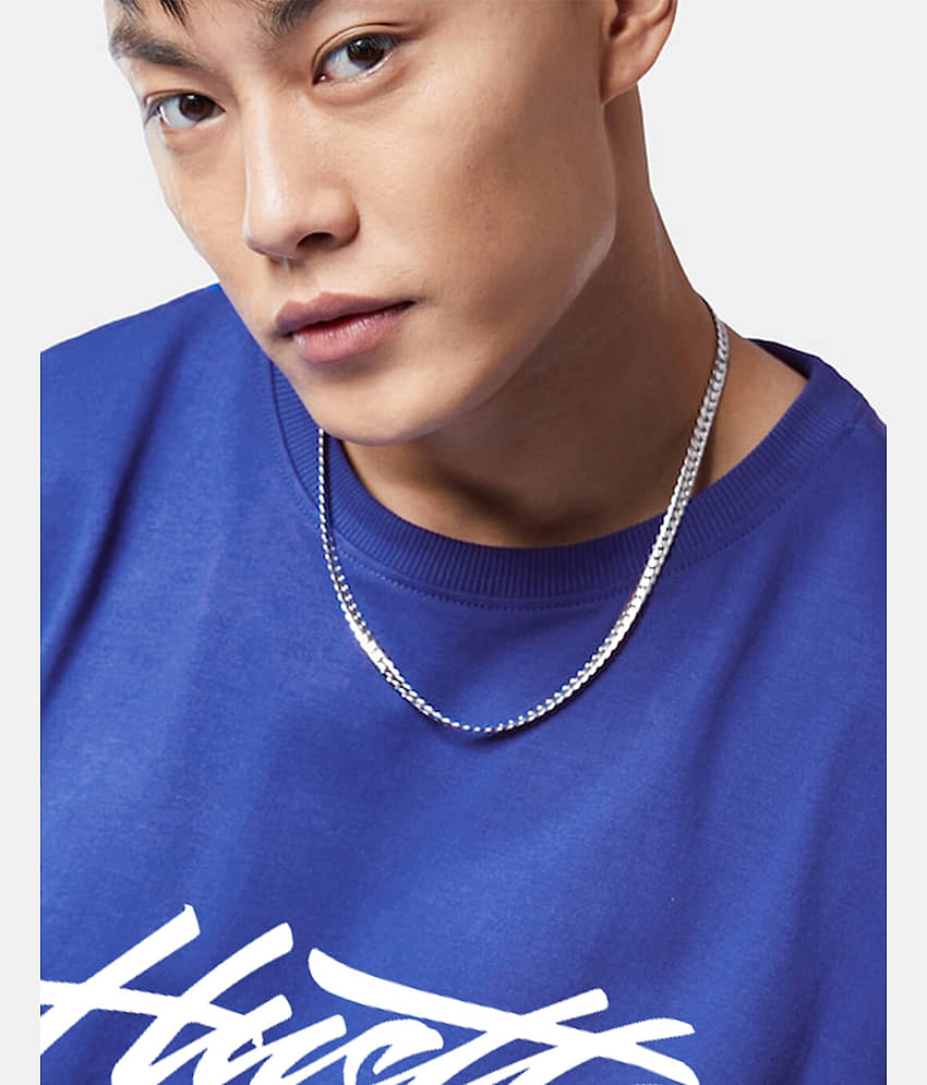 Veirdo Pack of 1 100% Cotton Oversized Fit Men's T-Shirt ( Blue ) view 2