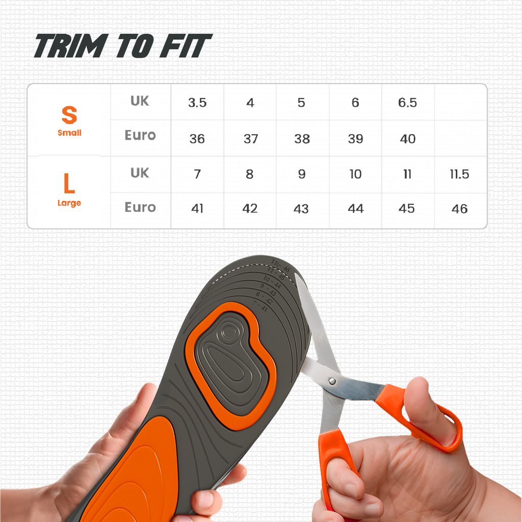 SNEAKARE Shoe Insoles, Antislip Insoles With Trimmable Feature, Super Soft And Extra Comfortable, Suitable For Sneaker, Canvas, Crocs, Boots & Casuals, Pack of 1 Pair (Size Uk7-Uk11.5) Large view 2