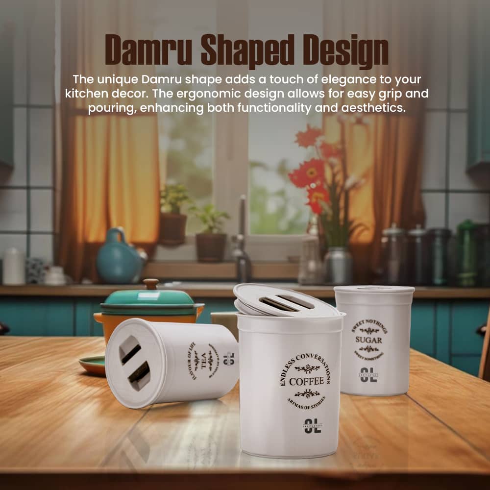 Craftlayout Set of 3 Tea Coffee Sugar Containers 900ml view 2