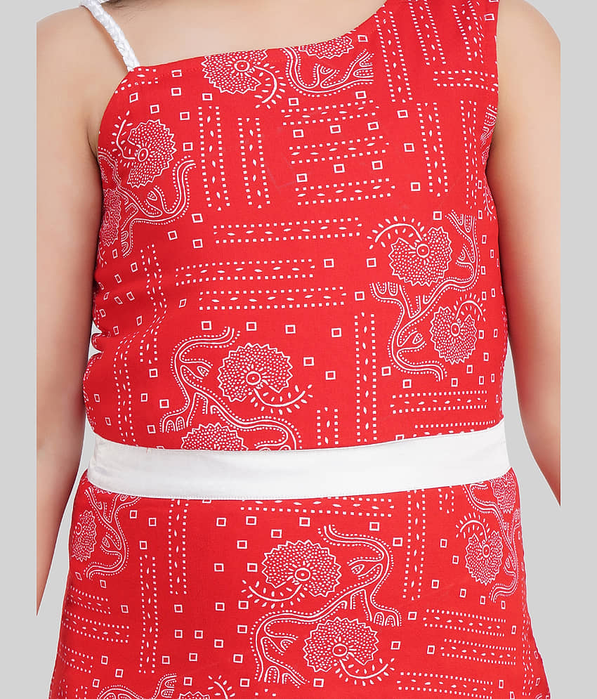 Being Naughty Rayon A-line Dress For Girls ( Pack of 1 , Red ) view 2