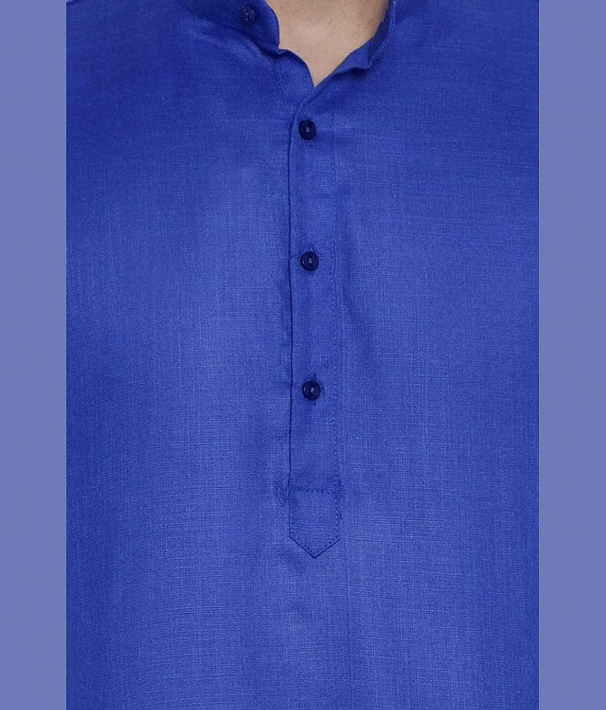 Balaji's Blue Cotton Blend Regular Fit Men's Kurta Pyjama Set ( Pack of 1 ) view 2