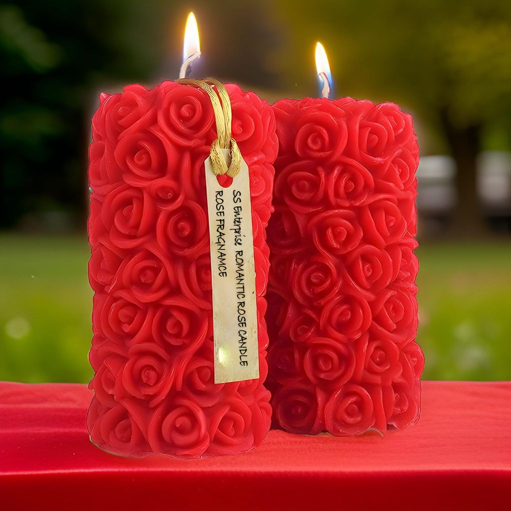 Rose Flower Shape Candle for Home Decor | Romantic Fragrance Candles | Smoke-Free Pillar Candle | Romantic Night view 2