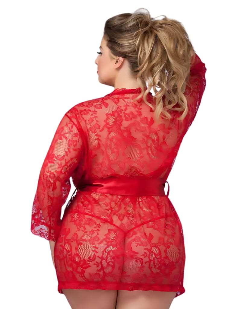 Women Plus Size Sleepwear Set Sexy Lingerie Transparent Lace Exotic Babydoll Underwear Sleepwear Comfortable Gown M-7XL view 2