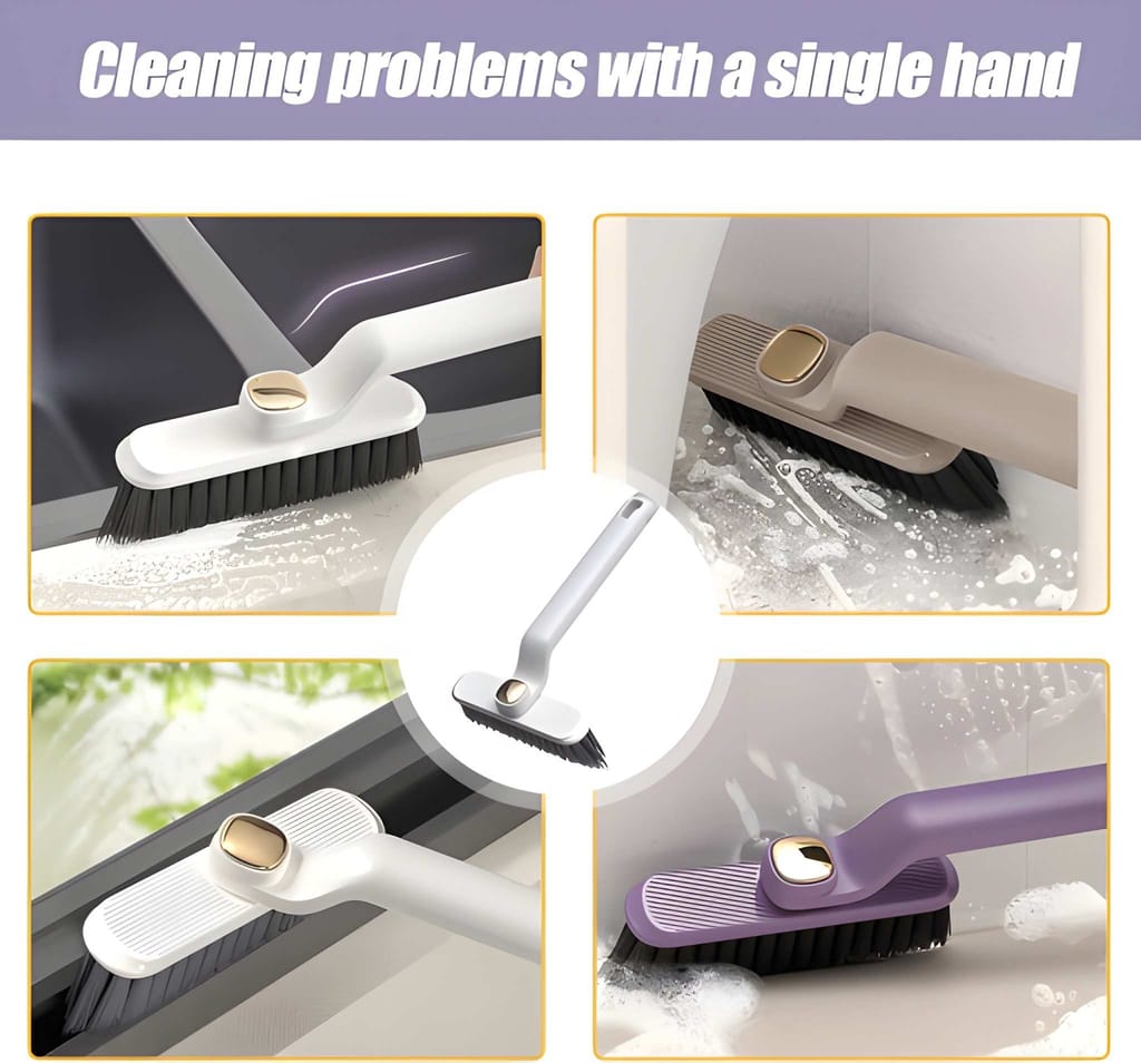 Heavy Duty Multi-Function Bathroom 360 Degree Rotating Crevice Cleaning Brush – Hard Bristle Gap Cleaning Brush for Bathroom, Kitchen Tiles, Window Tracks, Toilet & Corner Cleaning view 2