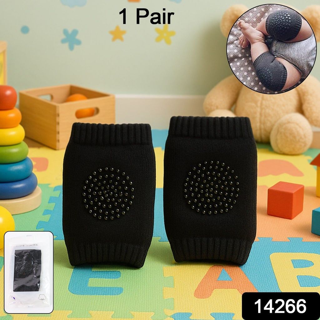 Black Toddler Wool Knit Leg Warmer (Knee Guard) view 2