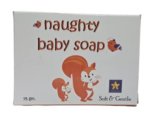naughty baby soft & gentle Orange soap bar with Badam Oil and Rakhta Chandan. Pack of 3x75 gm view 2