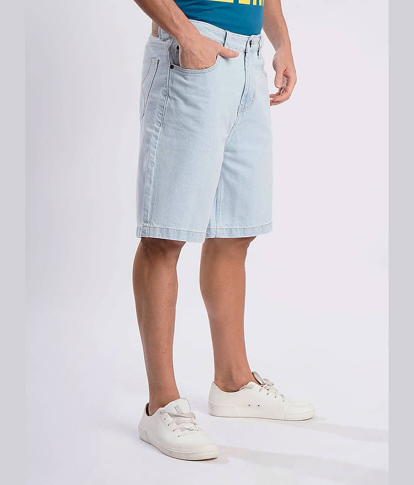 Bene Kleed Blue Cotton Men's Denim Shorts ( Pack of 1 ) view 2