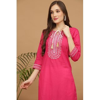 Lakshtish Round Neck Embroideay Kurta view 2