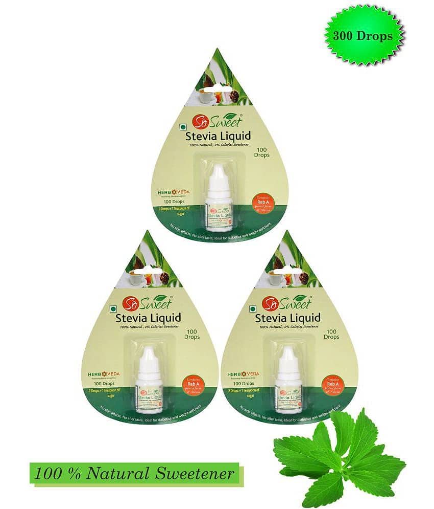 So Sweet (300 Tablets + Liquid 300) Sugar Substitute Tablets 300 g Pack of 6 view 2