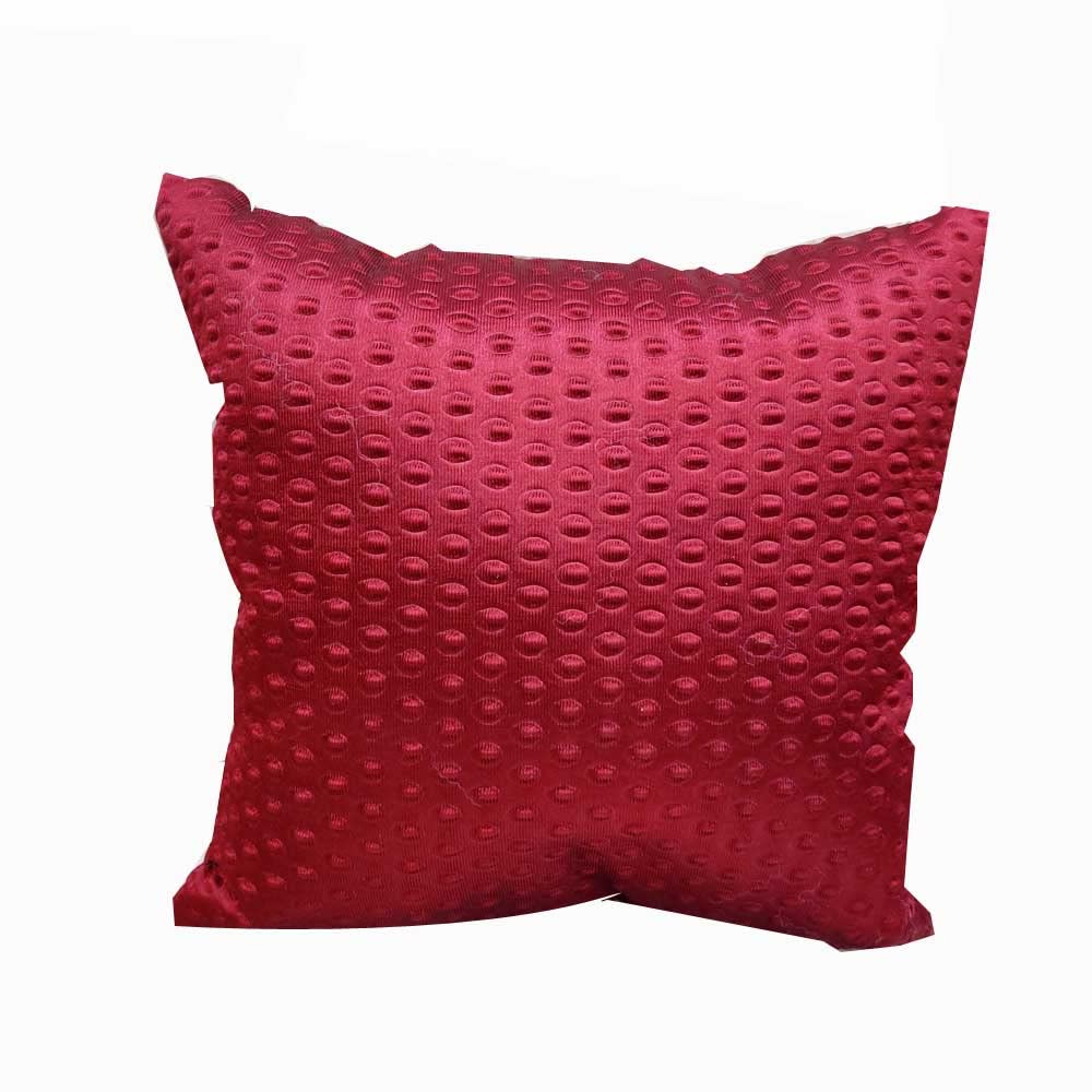 Maroon Damask / Self Design / Woven Zipper Square Cushion Covers (16x16 inch or 40 x 40 cm) Set of 2 view 2
