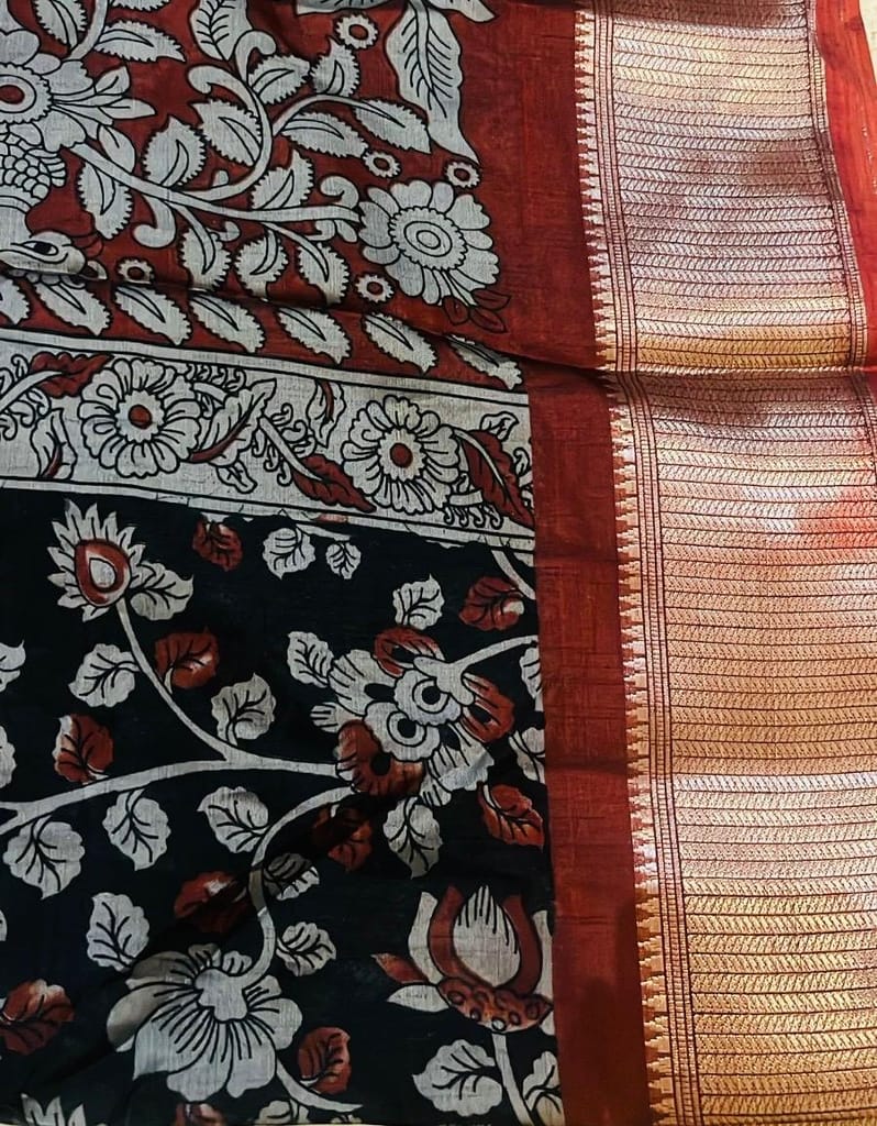 Mangalgiri Silk Floral Brown view 2