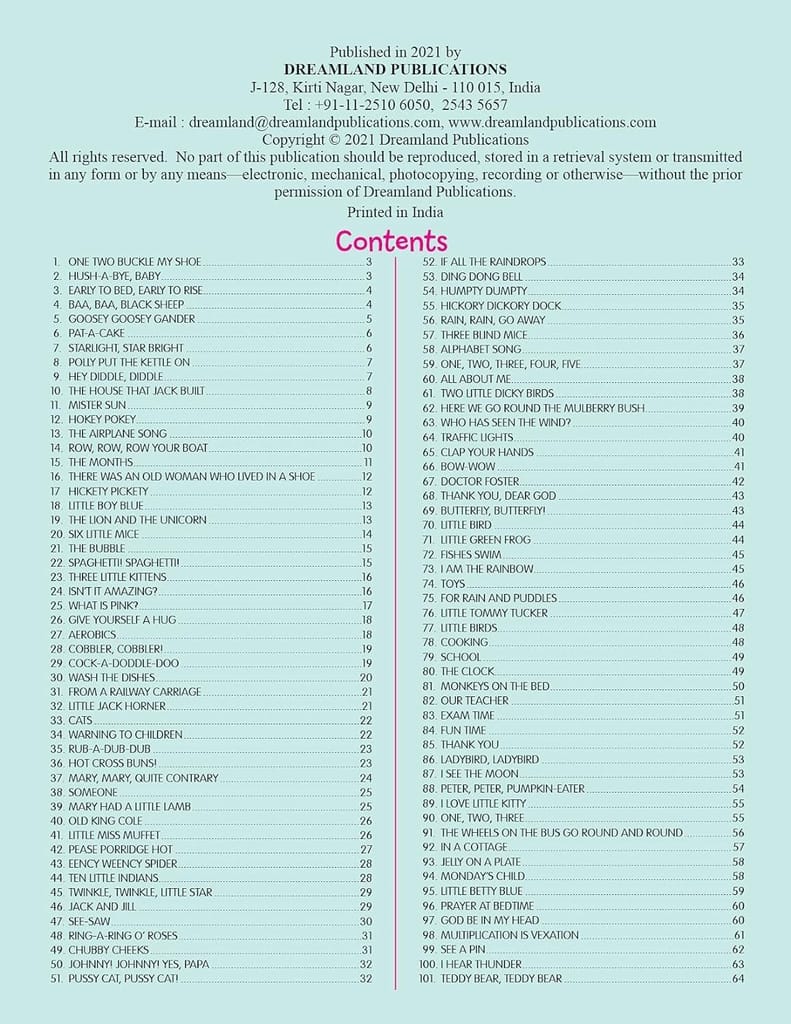 101 Rhymes [Paperback] Dreamland Publications view 2