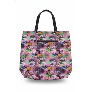 rose floral printed tote bag for womens view 2