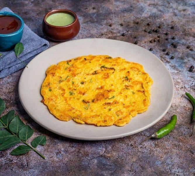 Moong dal chilla with curd
