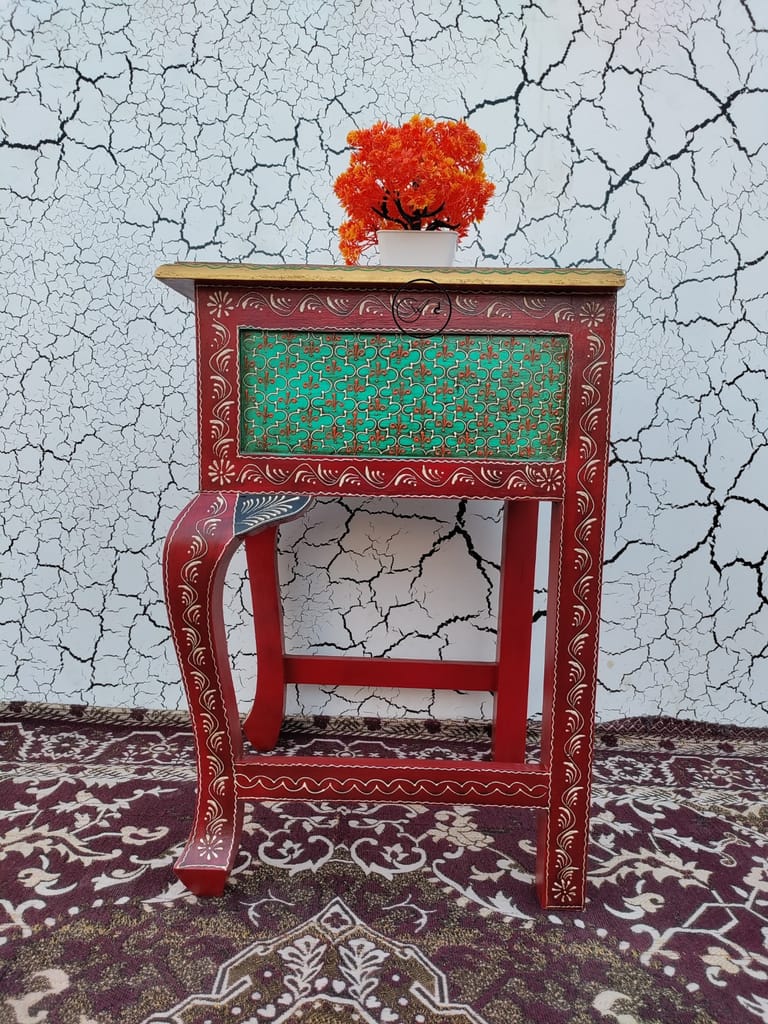 Wood To Cart® Wooden Hand Made Hand Painting Planter Stool view 2