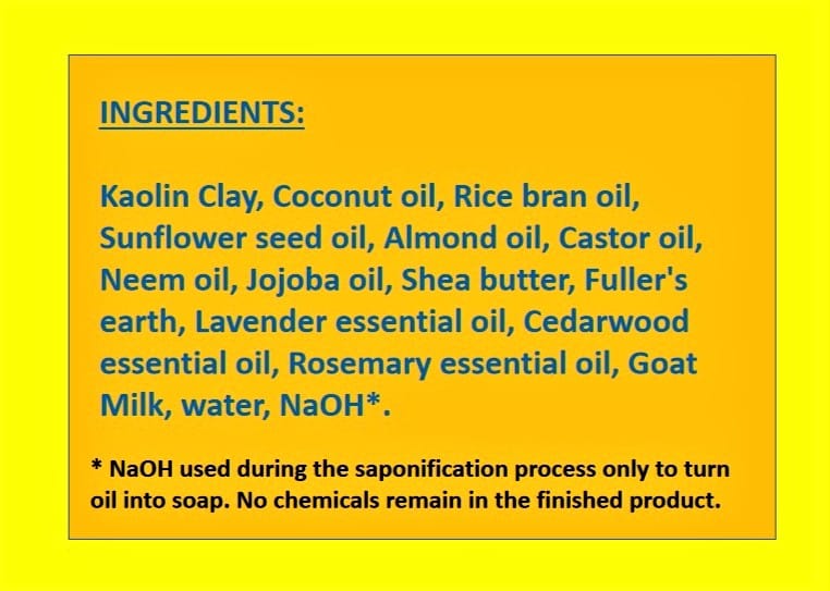 Kaolin Clay Goat Milk Soap (Certified Organic Ingredients) - Sensitive Skin. view 2