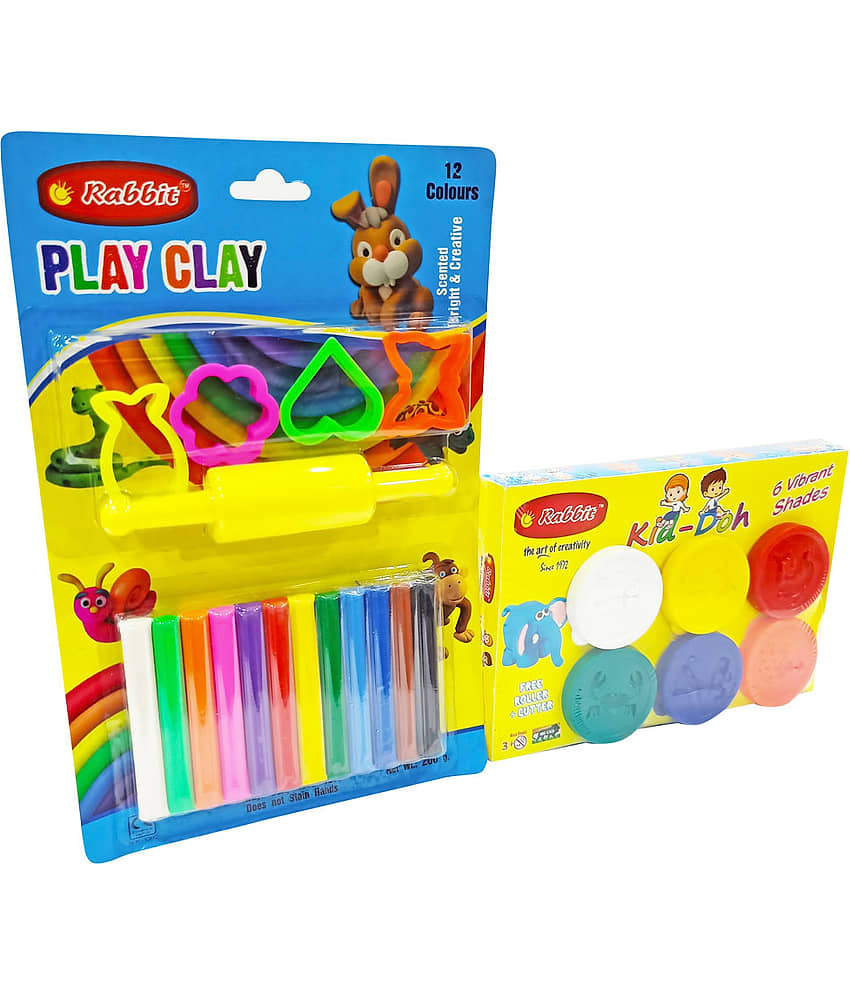 Play Doh Set 6 colors 50g each|+Play Clay big set 12 colors|Play Doh Clay Set|Play Clay for Kids all colors|Safe, Non-Toxic & Non-Sticky|Play Clay Dough for Kids with tools & moulds|3+ age group view 2