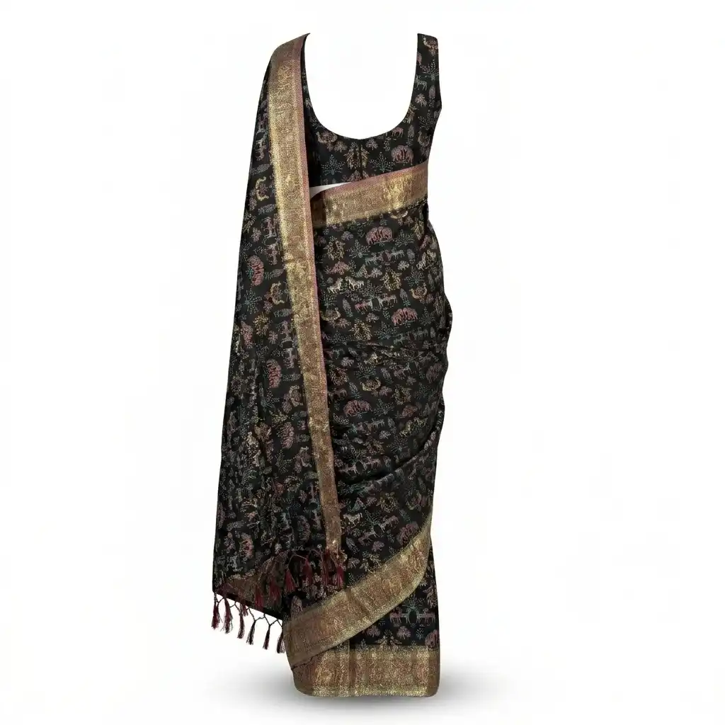 Sambalpuri Heritage Black-Odisha Handloom Saree view 2