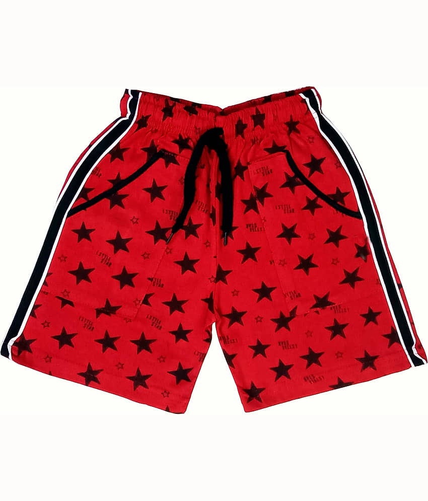 atlans Pack of 4 Cotton Blend Shorts For Boys ( Red ) view 2