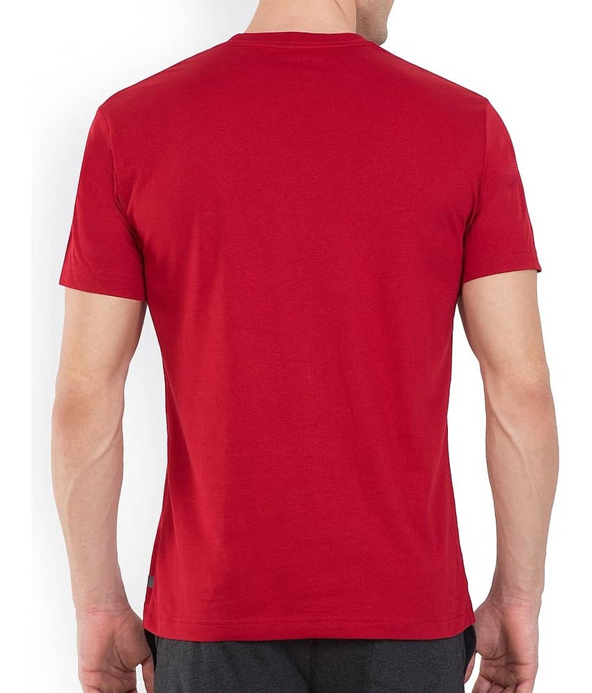 SKYRISE Pack of 1 Cotton Slim Fit Men's T-Shirt ( Red ) view 2
