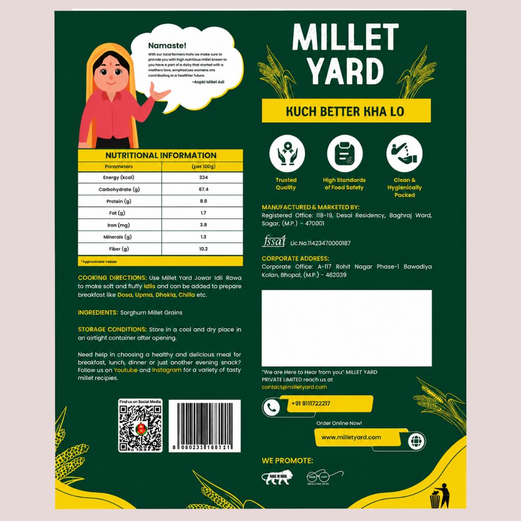 Millet Yard Jowar Idli Rawa - 500gm view 2