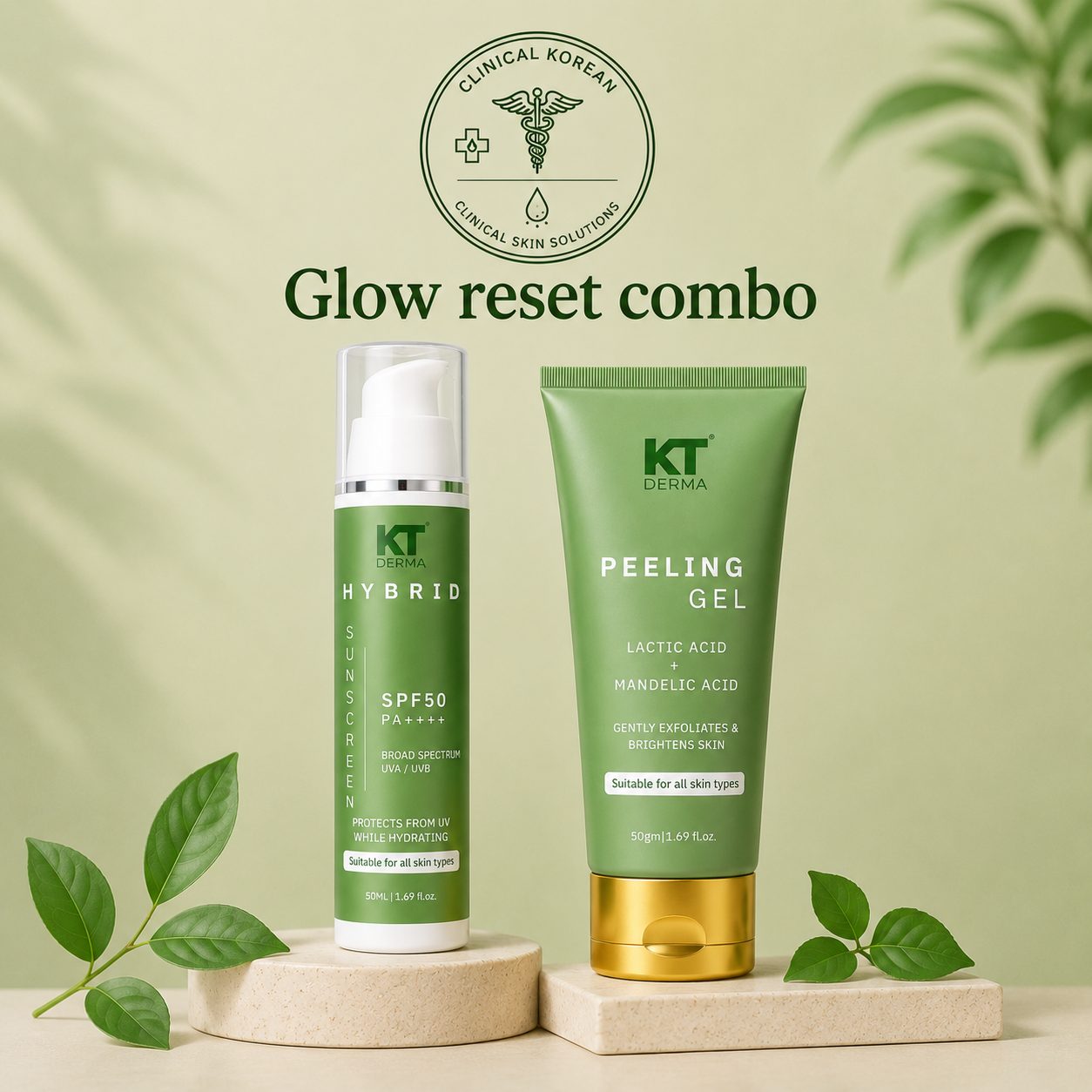 KT DERMA Korean Clinical Glow Repair Combo