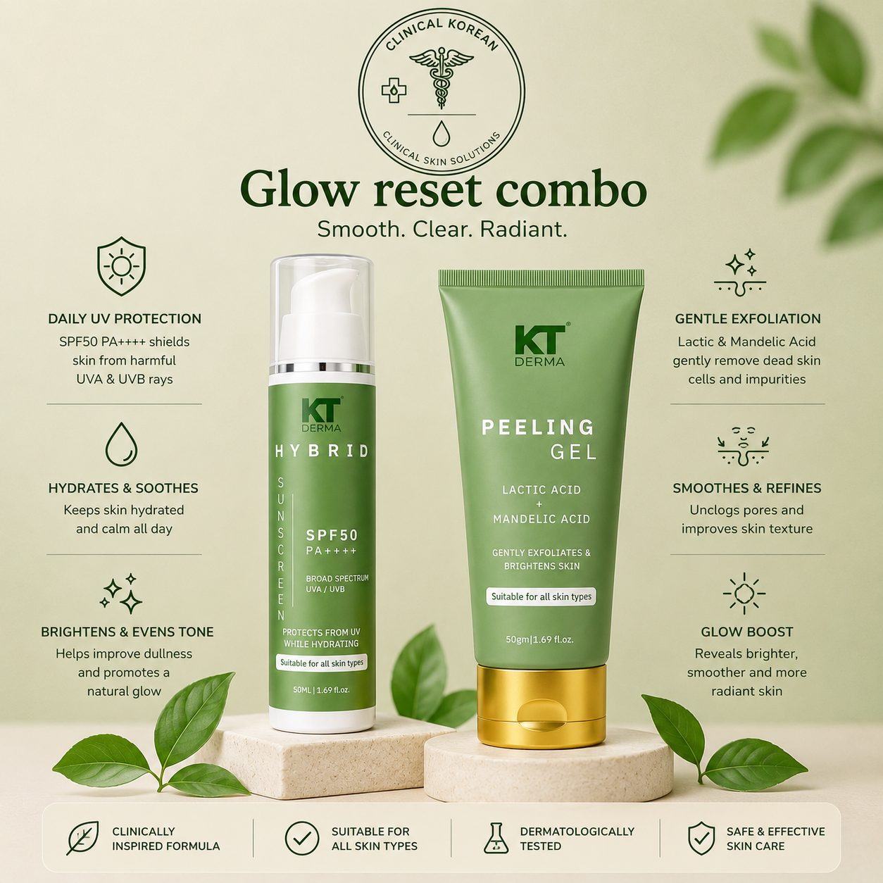 KT DERMA Korean Clinical Glow Repair Combo view 2