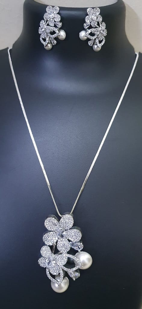 American Diamond Casual and Partywear Pendant Set view 2