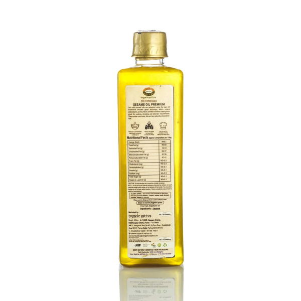 Organic Sattva Cold Pressed Sesame Premium Oil - 500 mL view 2