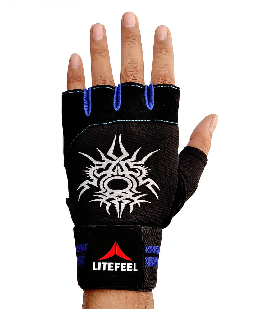 LITE FEEL - Spider Print Unisex Polyester Gym Gloves With Half-Finger Length view 2