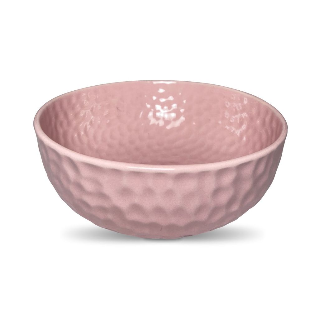 Ceramic Dining Studio Collection Pink Hammered Pattern Ceramic 1000ML Serving Bowl view 2