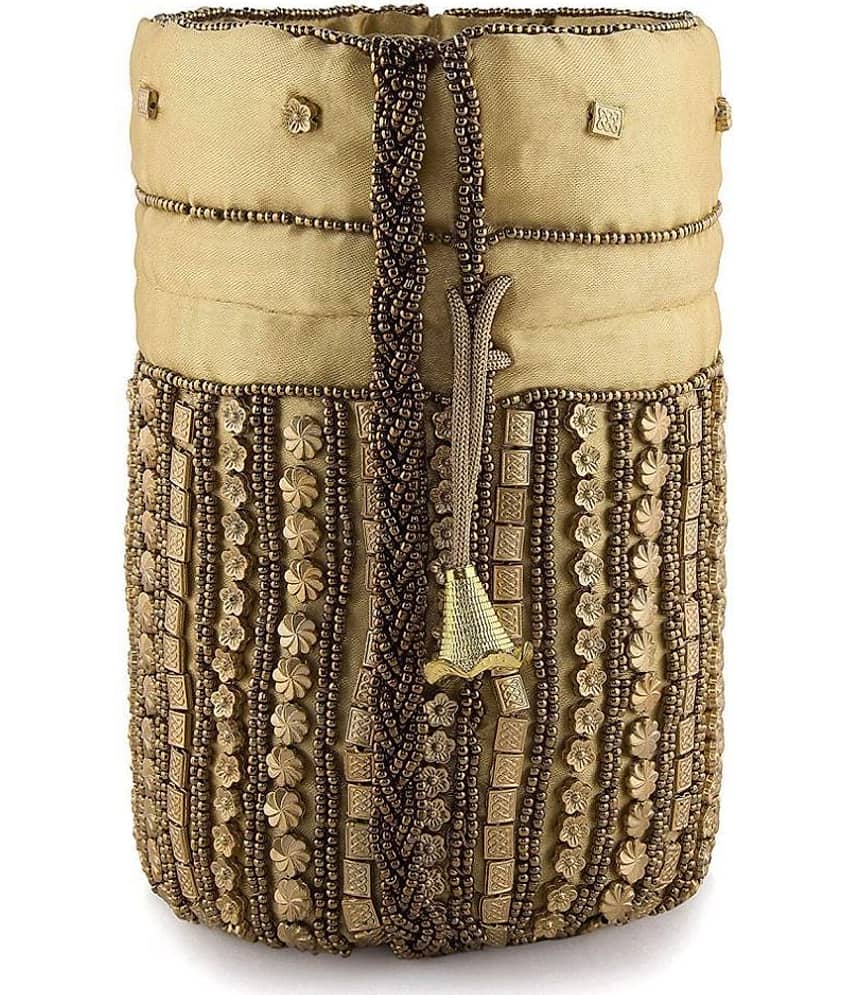 Bulbul Gold Silk Potli view 2