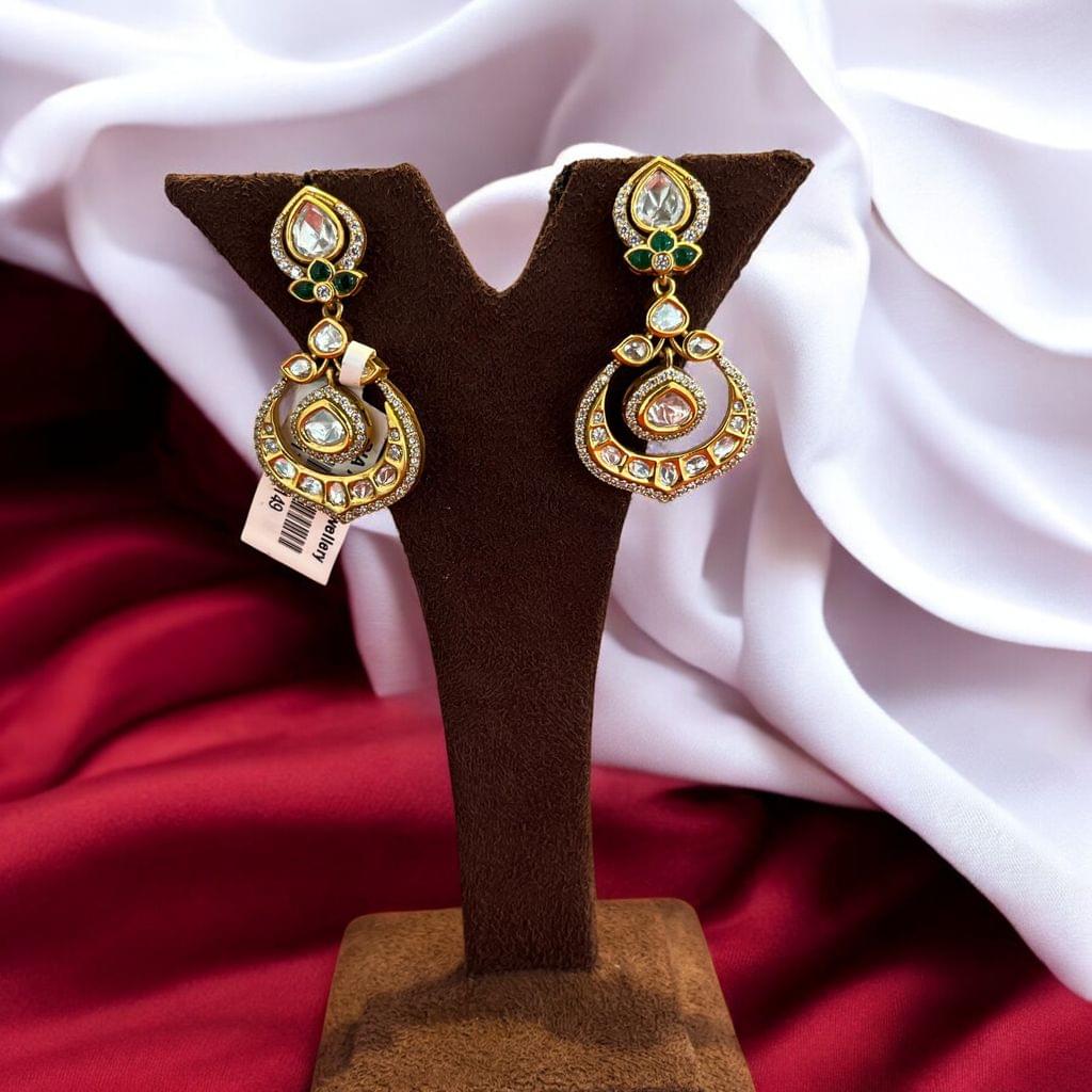 Kundan Chandbali Earrings By Dia Art Jewels view 2