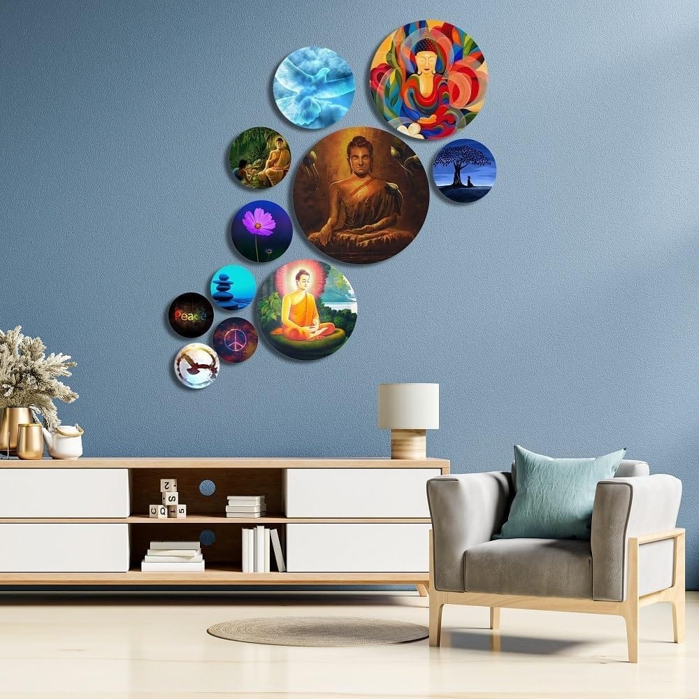 Charmor Designer MDF Wooden Nature Wall Hanging (WH45) - Set of 11 (Multicolor02) view 2