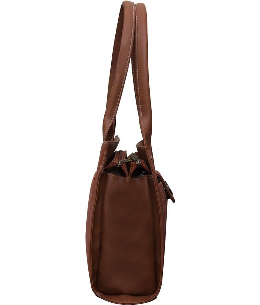 Fostelo - Tan Faux Leather Shoulder Bag view 2