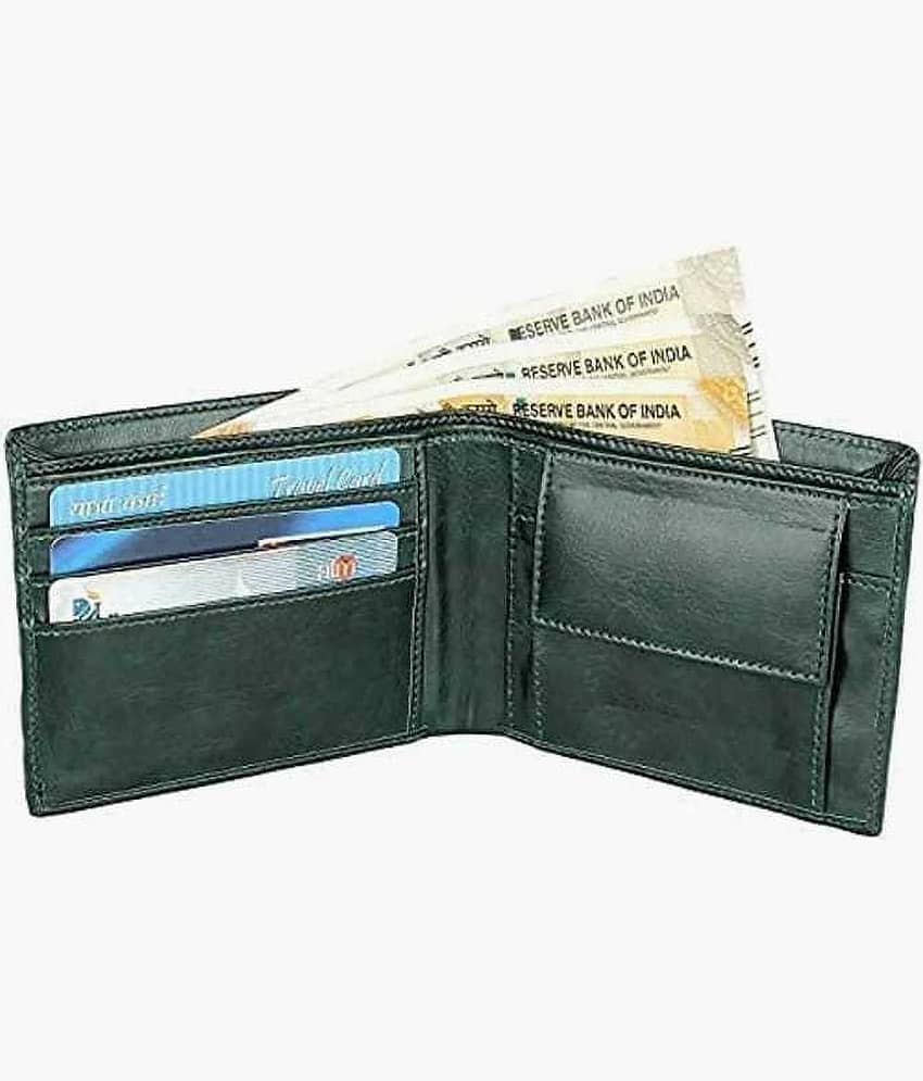 HRFSTAR PU Solid Men's Regular Wallet With 6 Slots For Card ( Green , Pack of 1 ) view 2