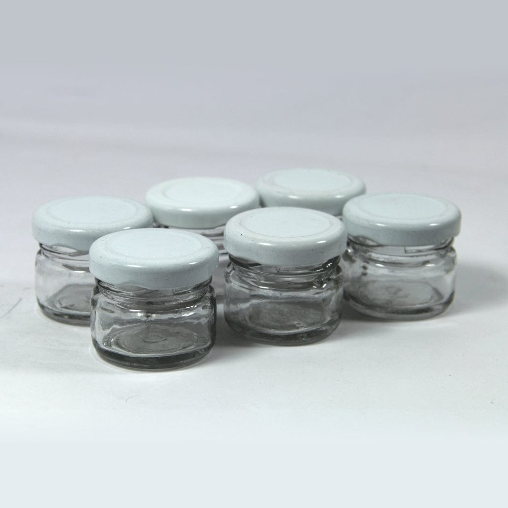 Puramio 28 ml Round Glass Bottle With Metal Cap - (Set of 6) view 2
