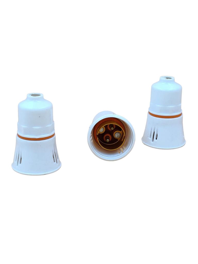 INDRICO Pendant Blub Holder for Electric/LED Blub for Indoor and Outdoor uses with Brass Connector PVC White view 2