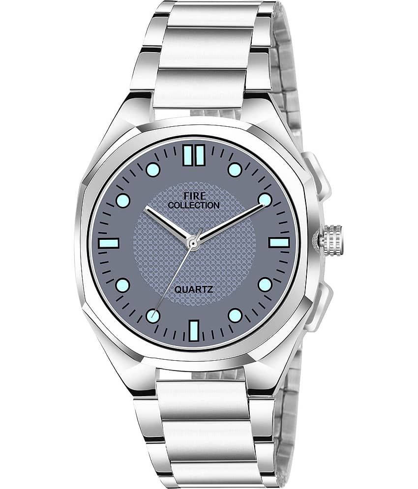 Fire Collection Silver Stainless Steel Analog Men's Watch