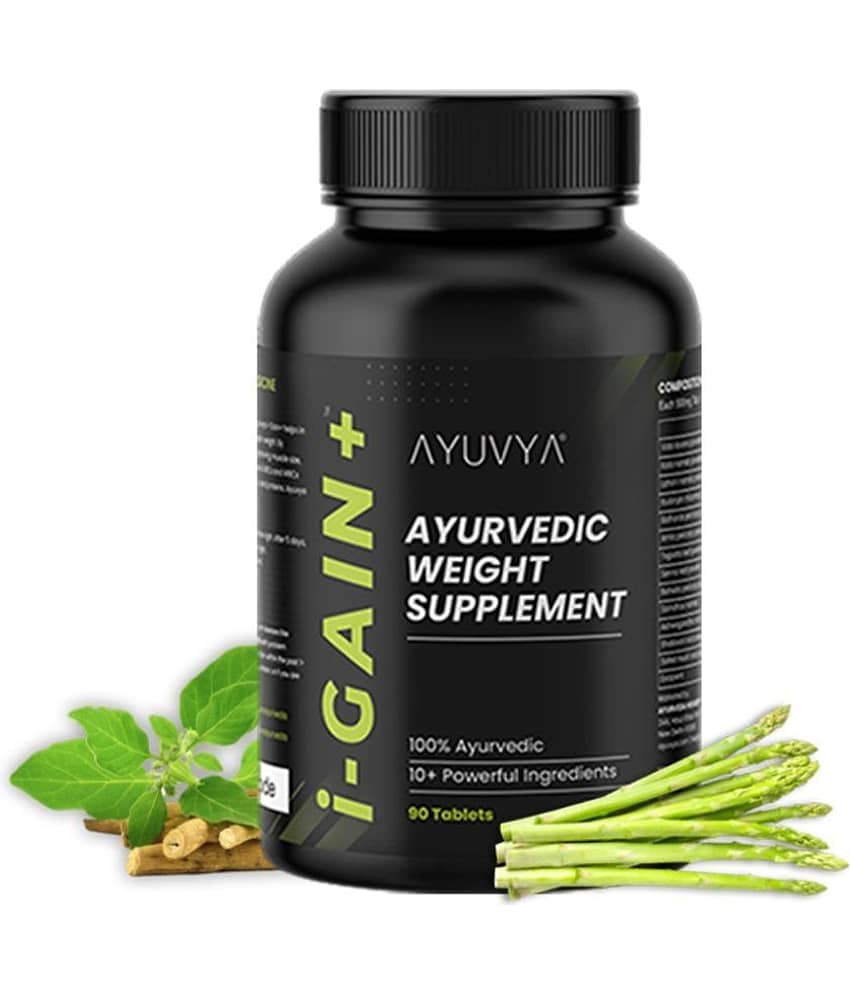 Ayuvya I-Gain+ Ayurvedic Weight Gainer Capsule Helps In Muscle Growth 90 No.s