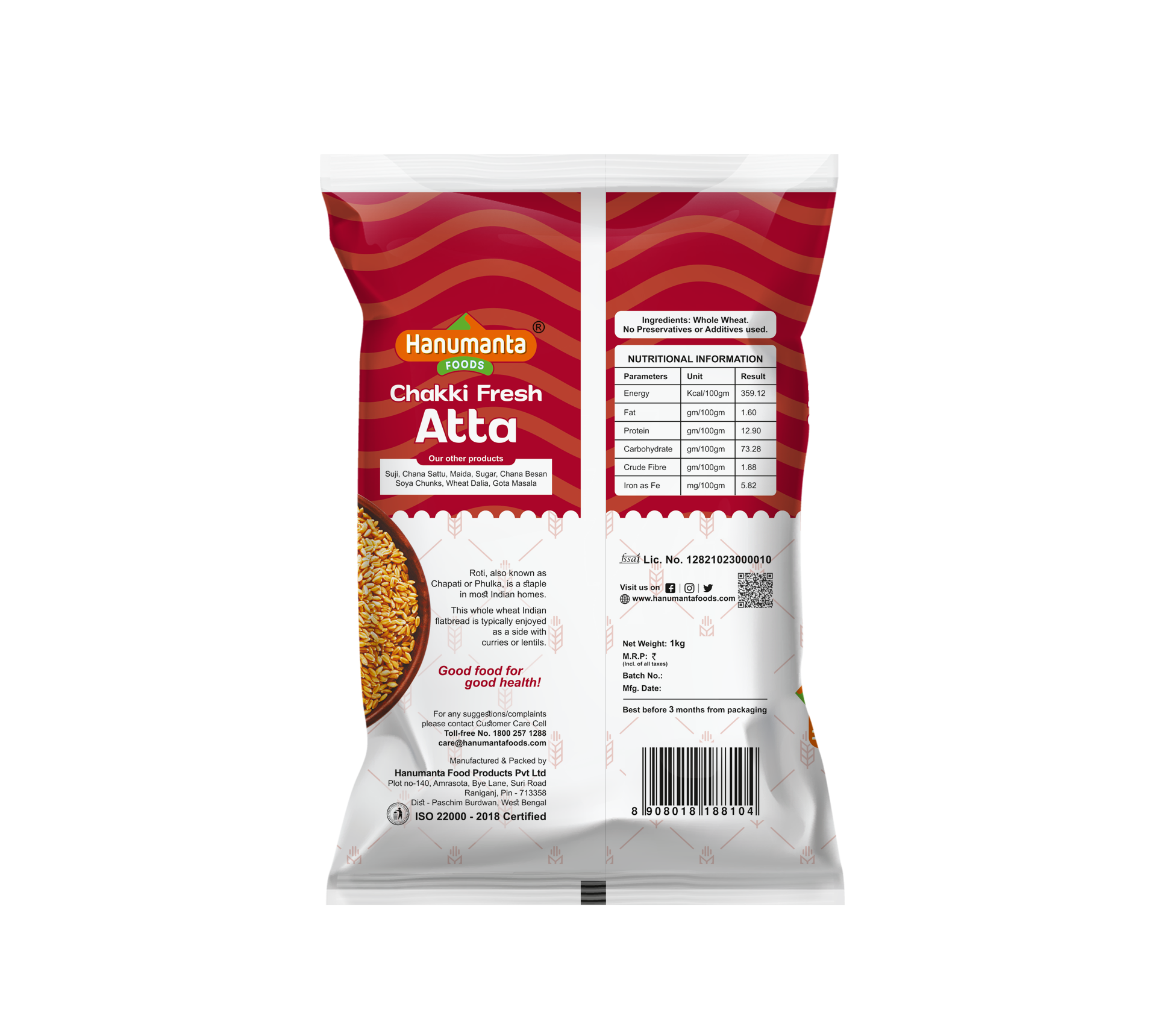 Hanumanta Foods Chakki Atta - 10Kg view 2
