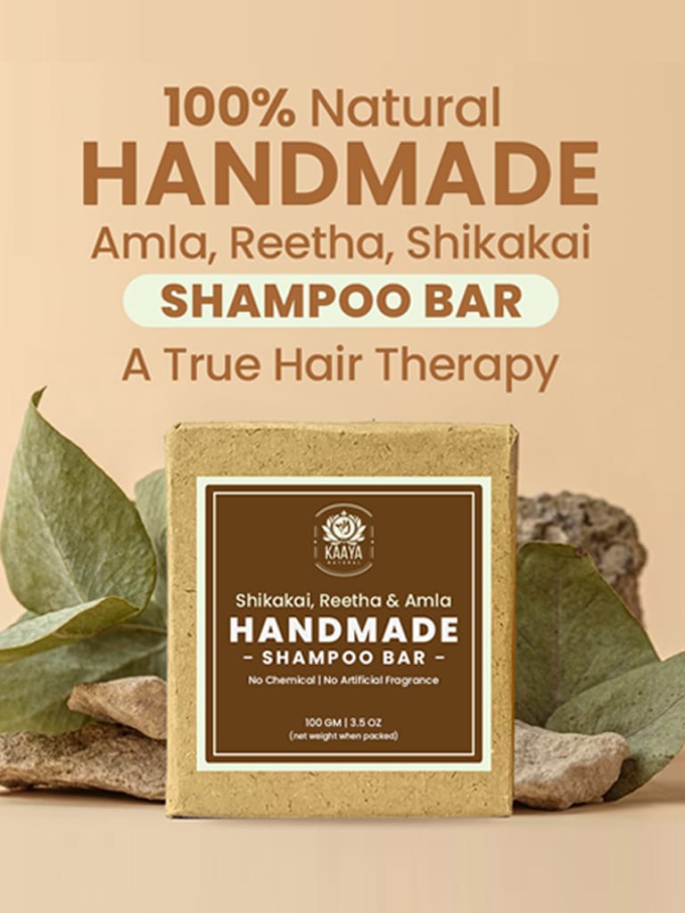 Kaaya Natural Shikakai, Reetha & Amla Handmade Shampoo Bar view 2